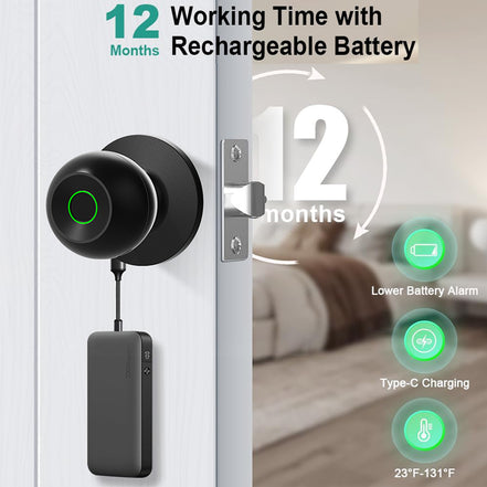Fingerprint Door App Control Keyless Entry Door Lock for Home Bedroom Apartment