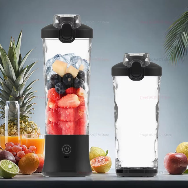 New Portable Blender 600ML Electric Juicer Fruit Mixers 4000Mah USB Rechargeable Mini Smoothie Blender Orange Juicer Machine