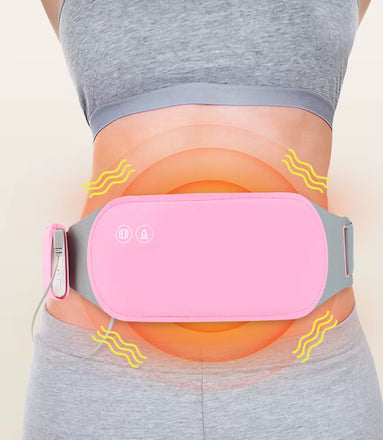Electric Period Cramp Massager Vibrating Heating Belt for Menstrual Colic Relief Pain Waist Stomach Abdominal Warm Palace Belt