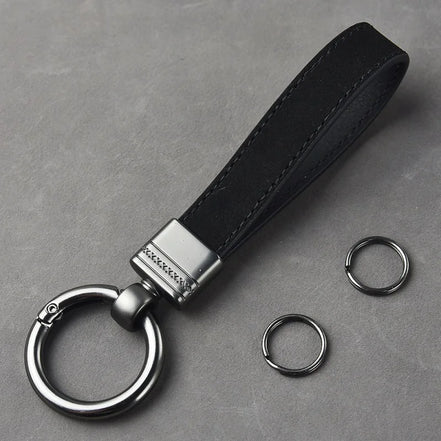 Luxury Genuine Leather Keychain Top-End Business Gift for Man Good Quality Black Brown Real Leather Car Key Keyholder Key Chain