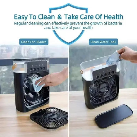 Hot Sale! Home - Portable Fan Air Conditioner: 3-In-1 Design with Humidifier USB Electric LED Night Light