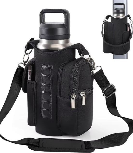 Magnetic Water Bottle Bag Sling Bag Crossbody Water Bottle Pouch Water Bottle Carrier Bag for Men Women Fitness Travel Sports