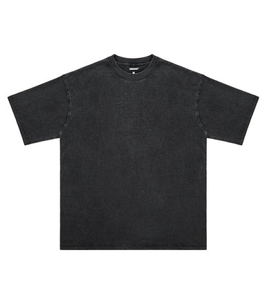 Summer New Cotton T-Shirt Men'S Retro Washed Distressed Short Sleeve Drop Shoulder Loose Fashion Brand