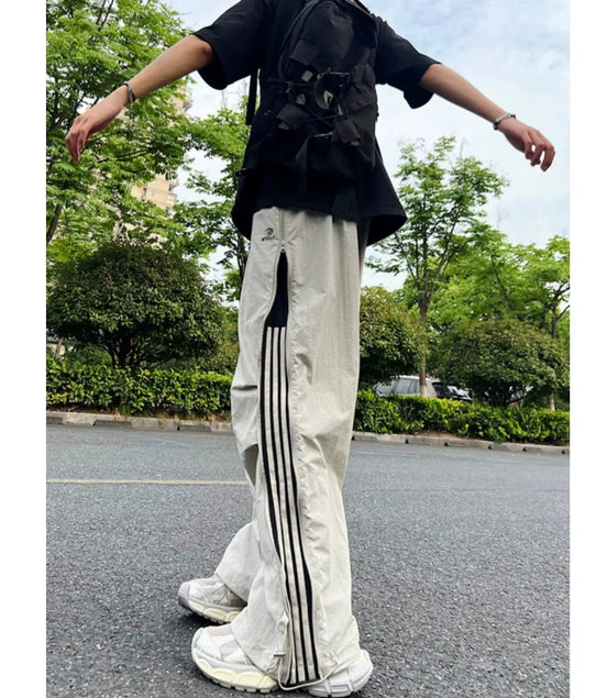 American Style Casual Trousers 2024 Autumn Trendy High Street Thin Quick Dry Straight-Leg Sweatpants Loose Fit Casual Pants