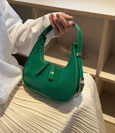 Half Moon Bag Vintage PU Leather Small Shoulder Bag for Women Girls Hobo Handbag Luxury Retro Red Ladies Armpit Purses Totes