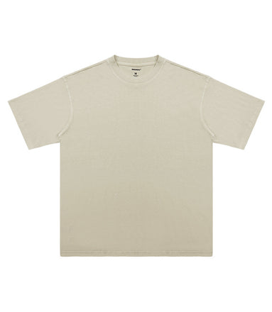 Summer New Cotton T-Shirt Men'S Retro Washed Distressed Short Sleeve Drop Shoulder Loose Fashion Brand