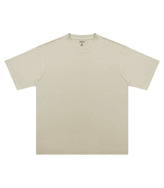 Summer New Cotton T-Shirt Men'S Retro Washed Distressed Short Sleeve Drop Shoulder Loose Fashion Brand