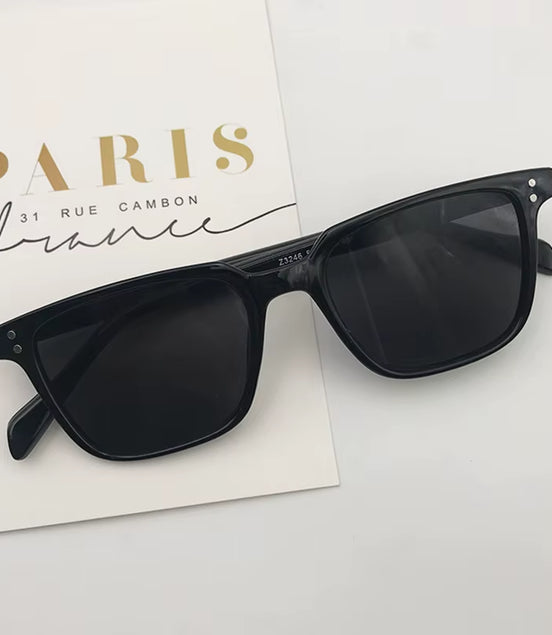 New Small Box Sunglasses Female Trendy Retro Korean Sunglasses Male Trendy round Face Net Red Plain Thin Glasses