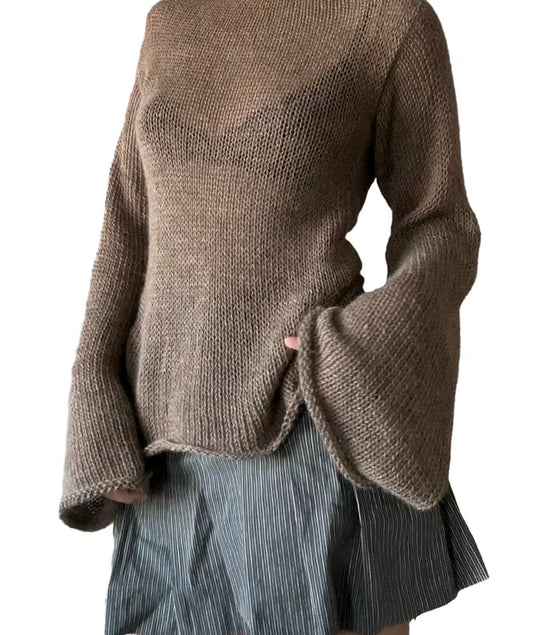 Fashion Women'S T-Shirt Tie Back Sweaters Long Sleeve Boat Neck Solid Color Knit Pullover Casual Tops Streetwear Y2K Summer Cami
