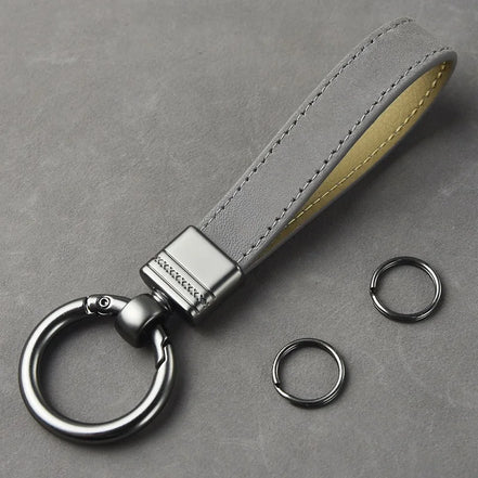 Luxury Genuine Leather Keychain Top-End Business Gift for Man Good Quality Black Brown Real Leather Car Key Keyholder Key Chain
