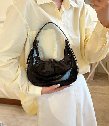 Half Moon Bag Vintage PU Leather Small Shoulder Bag for Women Girls Hobo Handbag Luxury Retro Red Ladies Armpit Purses Totes