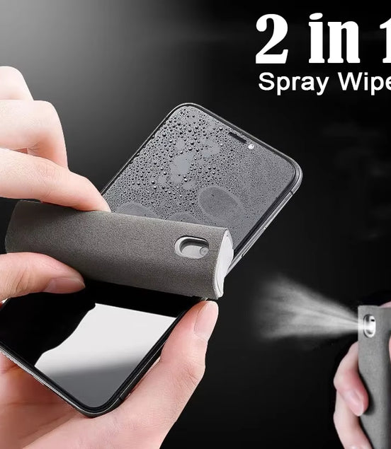 2In1 Microfiber Screen Cleaner Spray Bottle Mobile Phone Tablet Computer TV Display Screen Cleaning Wipe Cloth without Alcohol