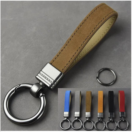 Luxury Genuine Leather Keychain Top-End Business Gift for Man Good Quality Black Brown Real Leather Car Key Keyholder Key Chain