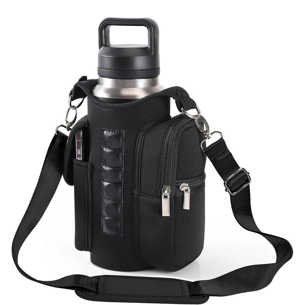 Magnetic Water Bottle Bag Sling Bag Crossbody Water Bottle Pouch Water Bottle Carrier Bag for Men Women Fitness Travel Sports