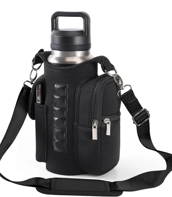 Magnetic Water Bottle Bag Sling Bag Crossbody Water Bottle Pouch Water Bottle Carrier Bag for Men Women Fitness Travel Sports
