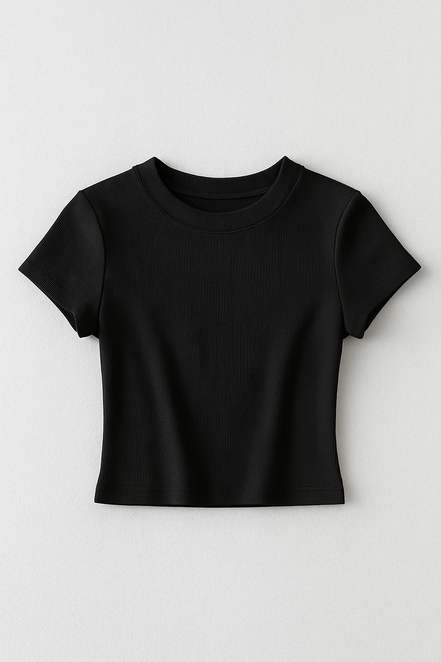 Summer Sexy O-Neck Slim Crop Top – Women’s Short Sleeve
