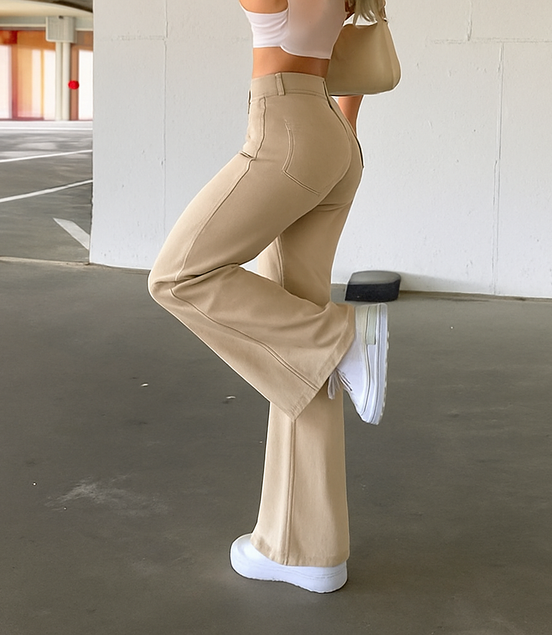 Spice Girl Style High Waist Slim Jeans Bell Bottoms