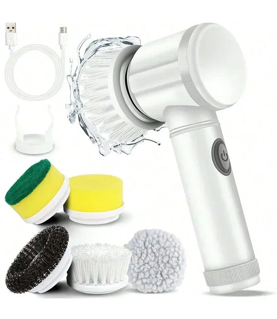 Electric Spin Scrubber Cordless Spin Scrubber with 5 Replaceable Brush Heads Electric Cleaning Brush Cleaning Tools