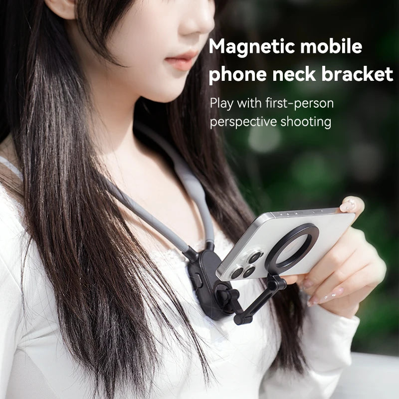 Neck Mount Magnetic Phone Clip 360° Rotation POV Phone Hold for Iphone 15 14 13 12 11 10 for SAMSUNG HUAWEI Phone Accessories