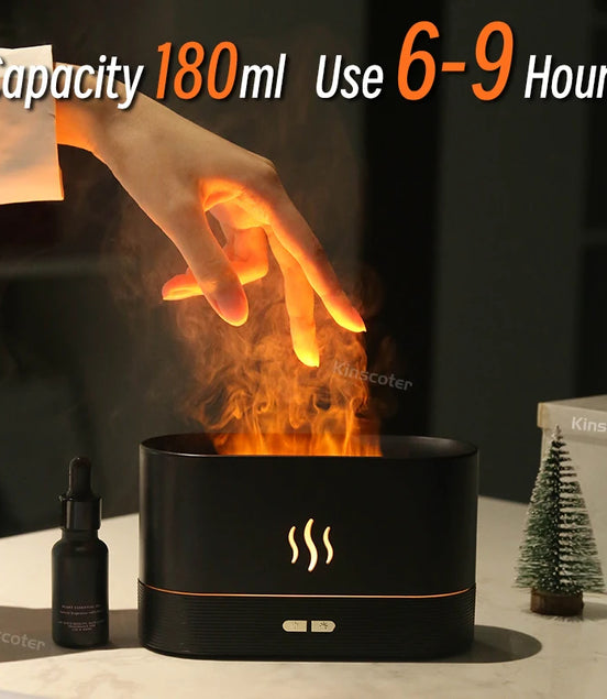 Aroma Diffuser Air Humidifier Ultrasonic Cool Mist Maker Fogger Led Essential Oil Flame Lamp Difusor