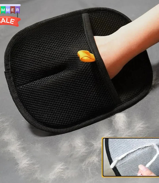 Static Pet Hair Removal Gloves - Grooming & Deshedding Gloves for Dogs Cats - Works on Sofa Carpet Clothes - Multi-Surface Brush