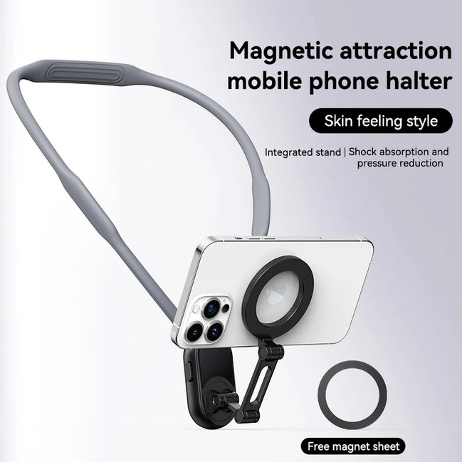 Neck Mount Magnetic Phone Clip 360° Rotation POV Phone Hold for Iphone 15 14 13 12 11 10 for SAMSUNG HUAWEI Phone Accessories