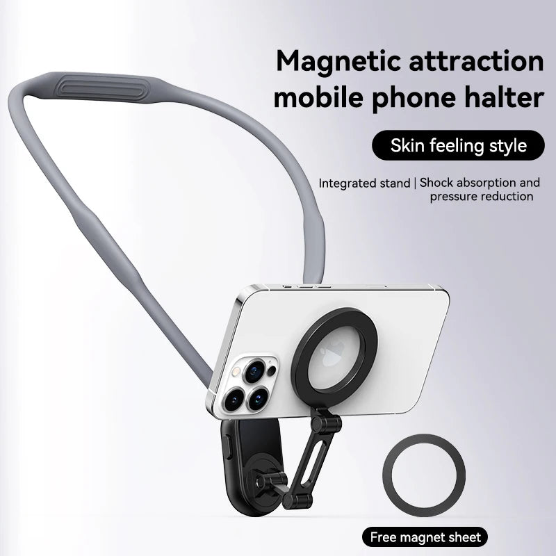 Neck Mount Magnetic Phone Clip 360° Rotation POV Phone Hold for Iphone 15 14 13 12 11 10 for SAMSUNG HUAWEI Phone Accessories