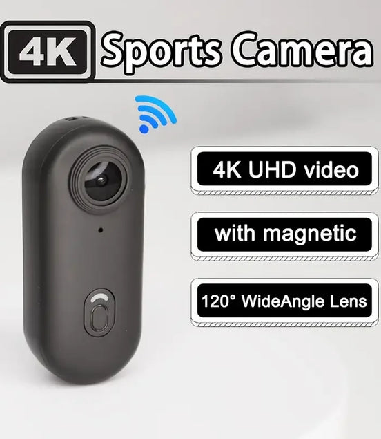 2025 Magnetic 4K POV Cam Small Sports Recorder Helmet Bike Mount Mini Cam Wireless Mic Ultra Portable DV Vlog Action Recording