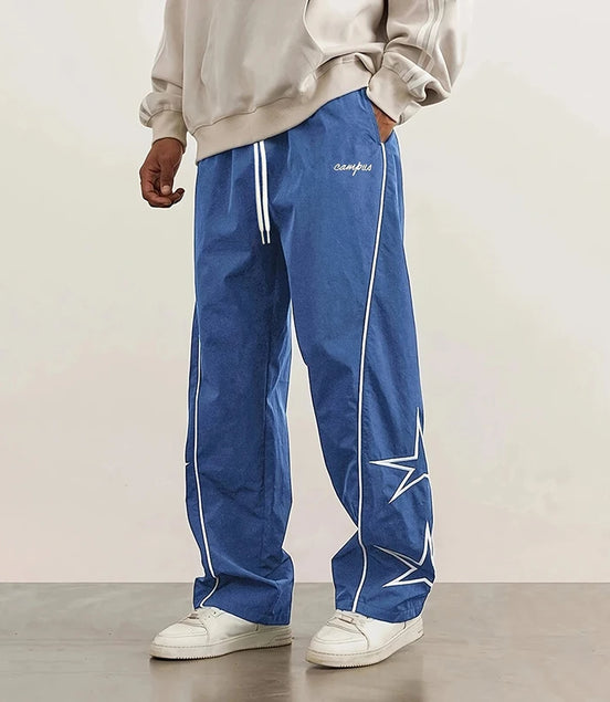Paratrooper Pants Sports Men'S Ice Silk Spring and Summer Straight Work Pants Lace-Up Loose Pants Outdoor Pants Casual Pants