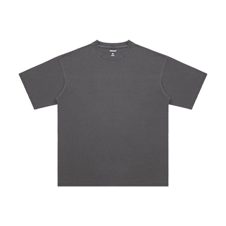 Summer New Cotton T-Shirt Men'S Retro Washed Distressed Short Sleeve Drop Shoulder Loose Fashion Brand