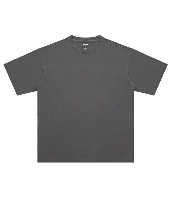 Summer New Cotton T-Shirt Men'S Retro Washed Distressed Short Sleeve Drop Shoulder Loose Fashion Brand