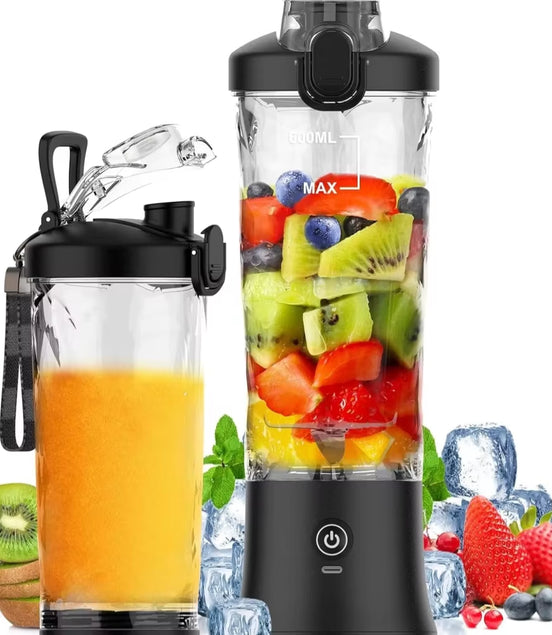 New Portable Blender 600ML Electric Juicer Fruit Mixers 4000Mah USB Rechargeable Mini Smoothie Blender Orange Juicer Machine