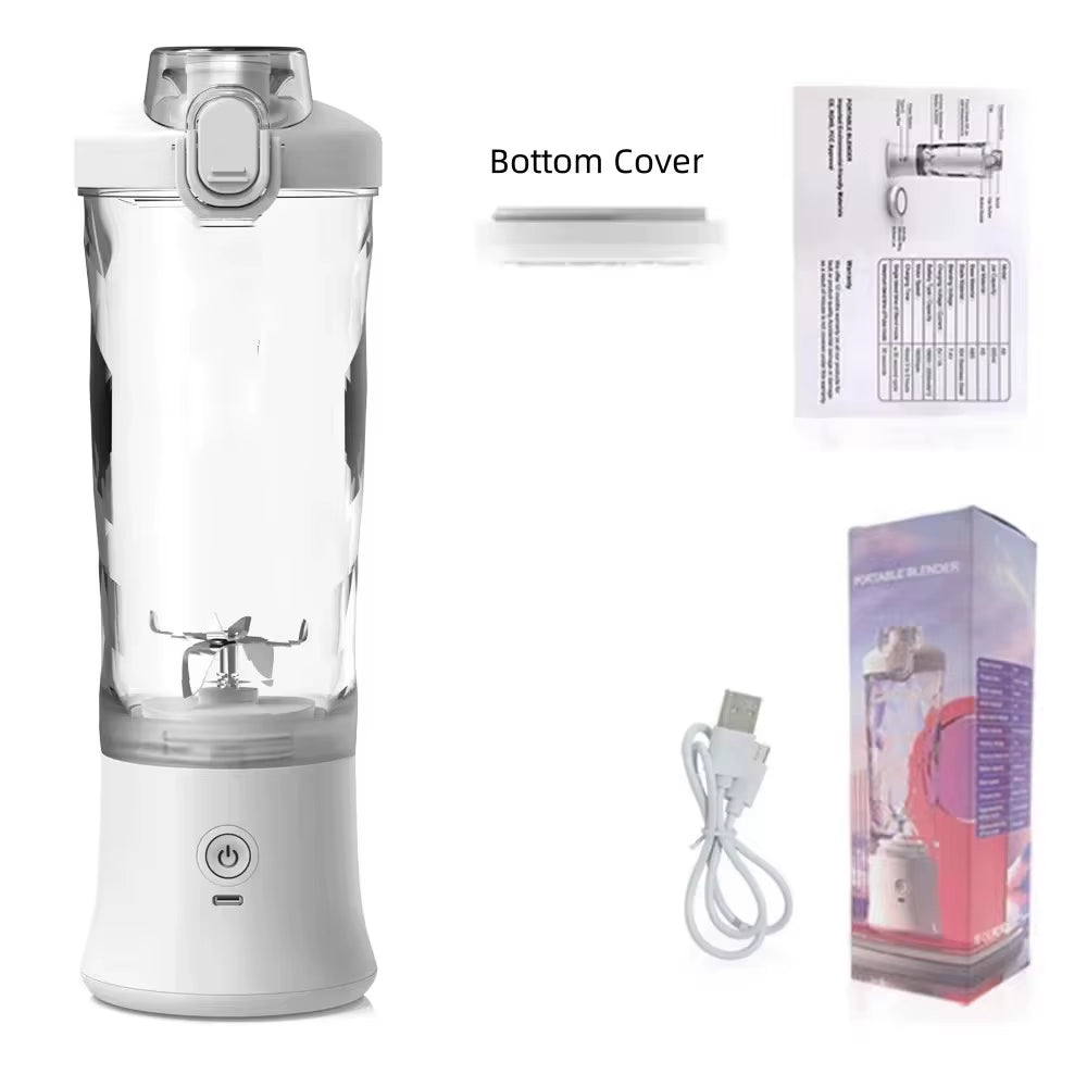 New Portable Blender 600ML Electric Juicer Fruit Mixers 4000Mah USB Rechargeable Mini Smoothie Blender Orange Juicer Machine