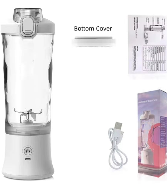 New Portable Blender 600ML Electric Juicer Fruit Mixers 4000Mah USB Rechargeable Mini Smoothie Blender Orange Juicer Machine