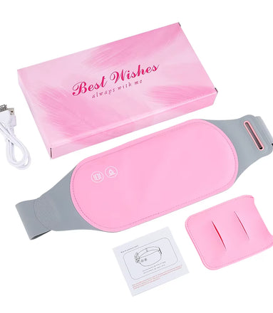 Electric Period Cramp Massager Vibrating Heating Belt for Menstrual Colic Relief Pain Waist Stomach Abdominal Warm Palace Belt