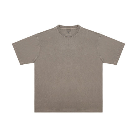 Summer New Cotton T-Shirt Men'S Retro Washed Distressed Short Sleeve Drop Shoulder Loose Fashion Brand