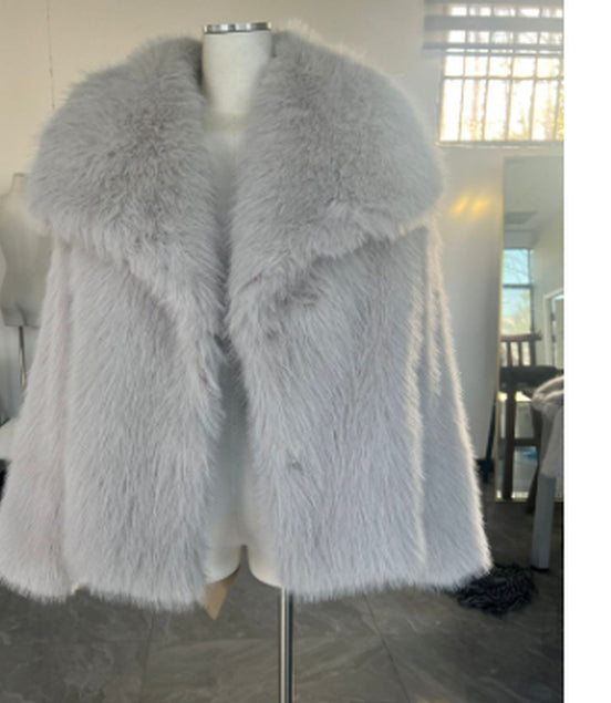 Winter Plush Coat Fashion Thicken Lapel Outwear Casual Long Sleeve Tops Womens Clothing