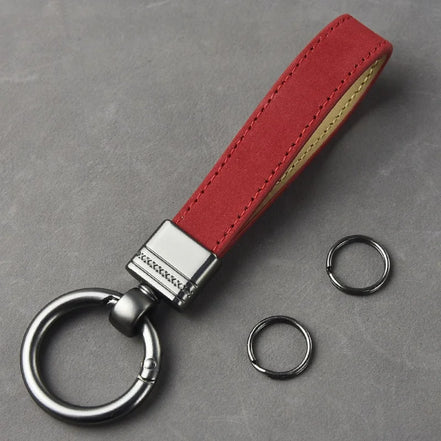 Luxury Genuine Leather Keychain Top-End Business Gift for Man Good Quality Black Brown Real Leather Car Key Keyholder Key Chain