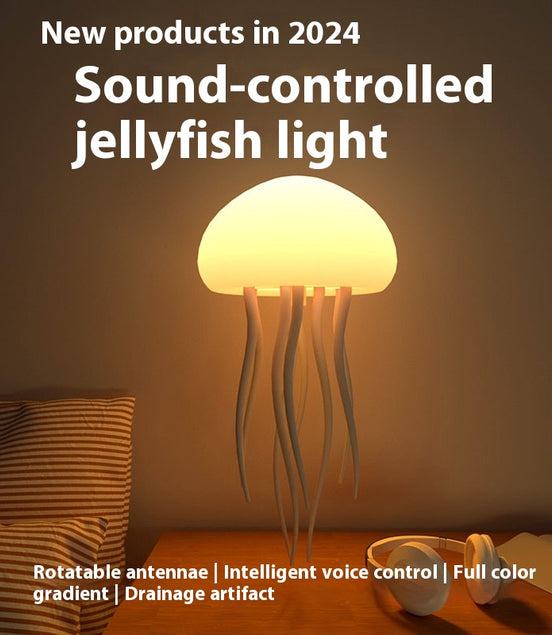 Jellyfish Mood Lamp LED Jellyfish Night Light Portable Jellyfish Lamp Jellyfish Decorations Smart Table Lamp for Bedside Desk