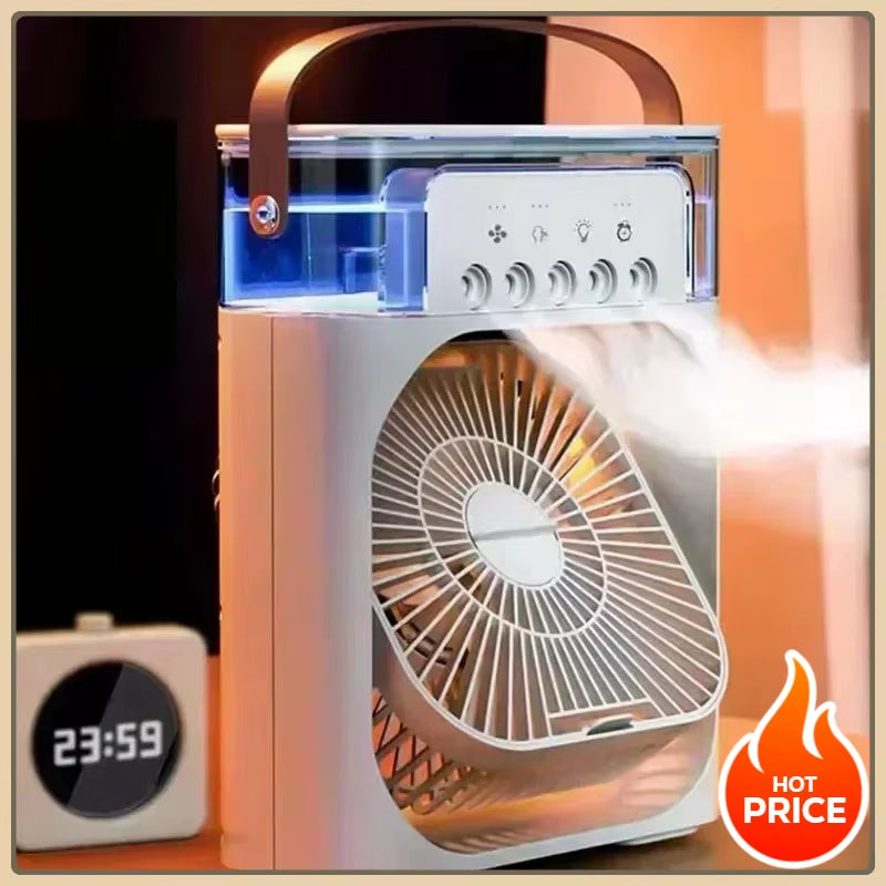 Hot Sale! Home - Portable Fan Air Conditioner: 3-In-1 Design with Humidifier USB Electric LED Night Light