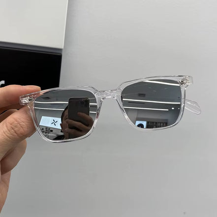 New Small Box Sunglasses Female Trendy Retro Korean Sunglasses Male Trendy round Face Net Red Plain Thin Glasses