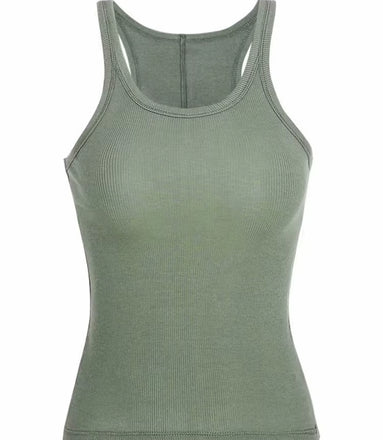 Solid Color Basic Ribbed Knitted Tank Top Women Summer Vintage Sleeveless Camis 90S Cool Girls Streetwear Green Soft Tees