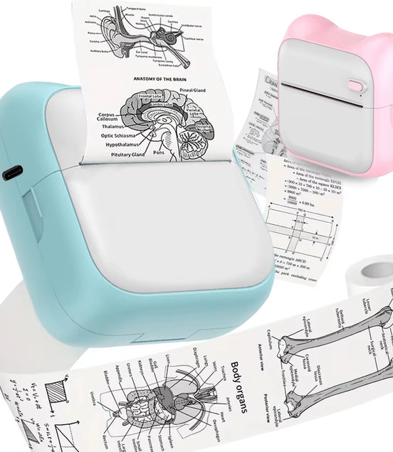 Mini Printer, Portable Thermal Printer Efficiently and Quickly, Inkless Pocket Photo Printer for Study Notes, Pictures, DIY