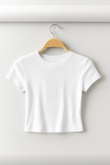 Summer Sexy O-Neck Slim Crop Top – Women’s Short Sleeve